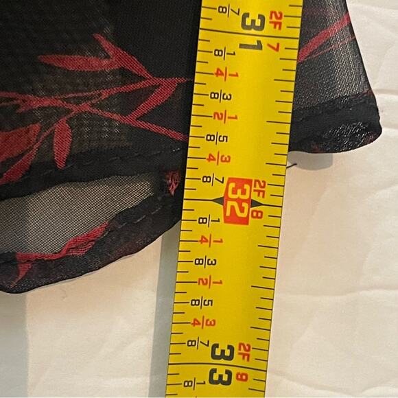 Jessica Howard Sheer Black Red Sequin Party Asymmetrical Midi Dress NWOT Size 4P - Picture 13 of 13